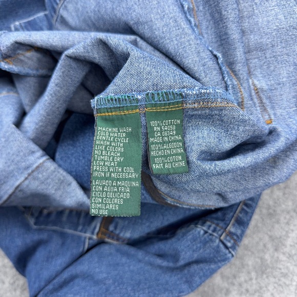 VTG Ralph Lauren Blazer Womens Large Blue Denim Gold Buttons Lauren Jeans Jacket - Picture 11 of 11